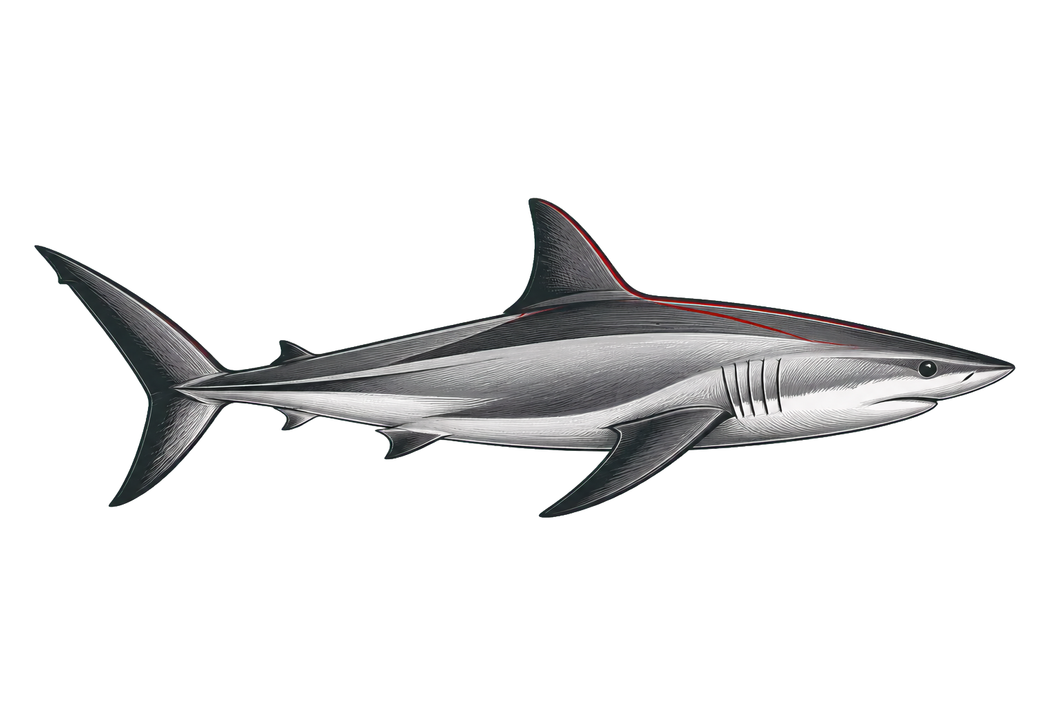 RedMeteor シャークラインのための流線型のサメの彫刻
